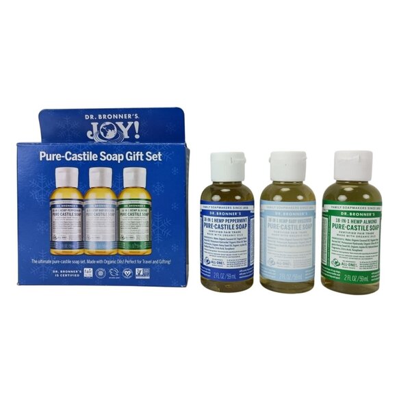 Dr. Bronner’s Other - Dr. Bronner’s Pure-Castile Gift Set Three 2 oz Liquid Travel Size Soaps NEW